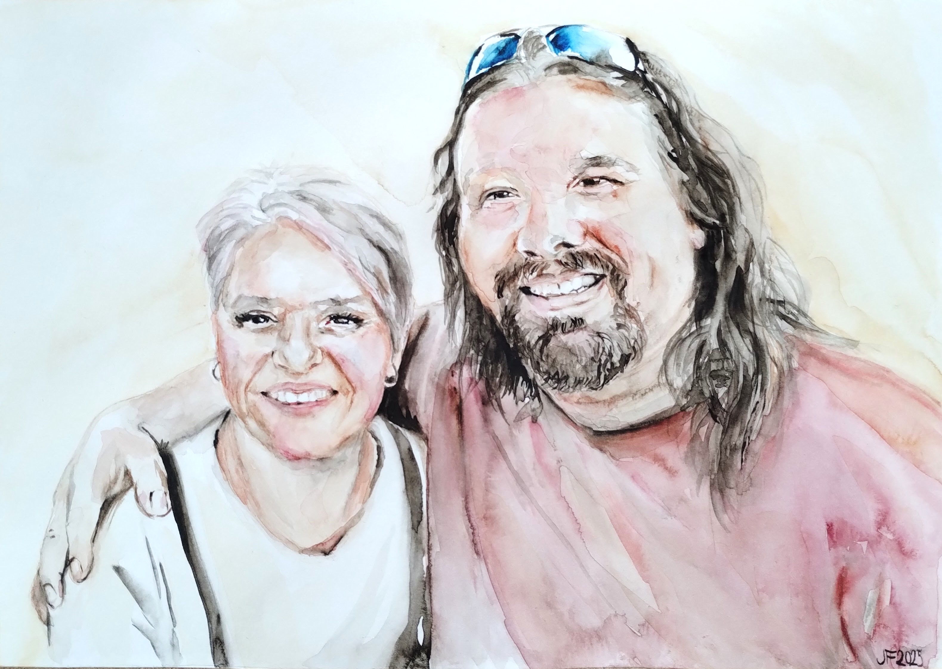 akvarel portrét podle fotek